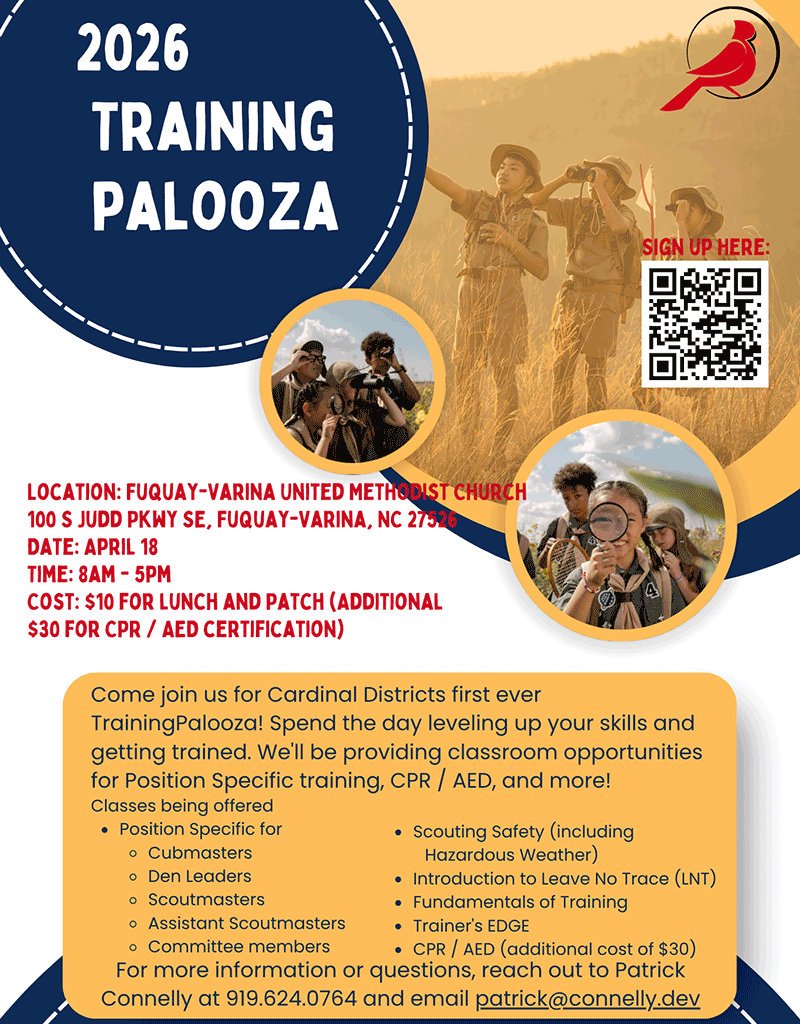 TrainingPalooza classes offered and registration QR code